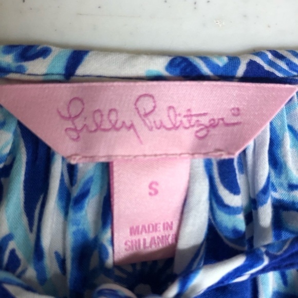 Lilly Pulitzer WILLA TUNIC TOP Women's Size Small Blue White Elephant - Picture 4 of 8